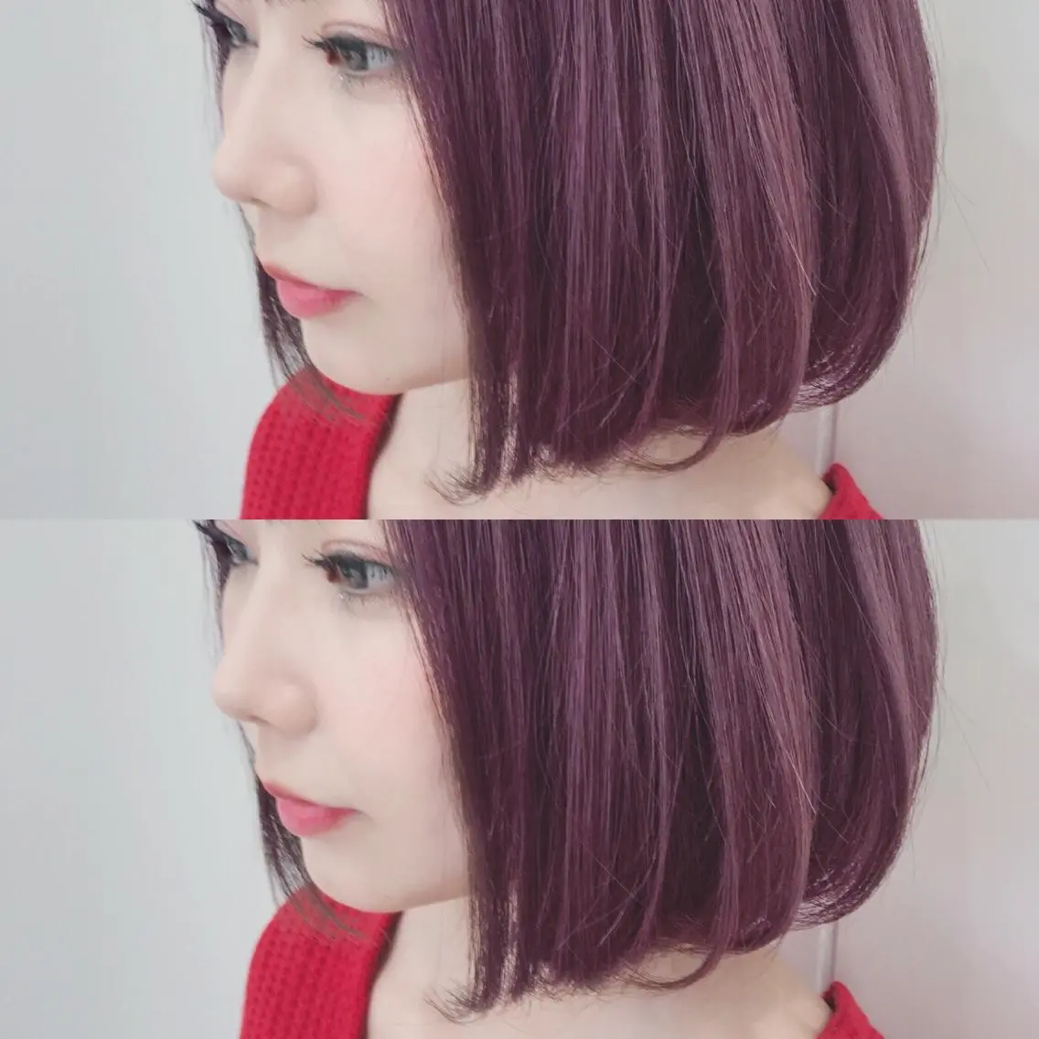 ショート カラー パープルカラー ボブ インナーエクステ渋谷 🦋KAJIのヘアスタイル