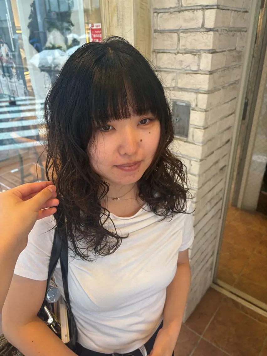 セミロング パーマ 🪐海外hair/パ ーマ/暖色/ミミ🌼のヘアスタイル