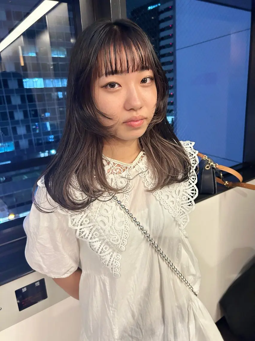ミディアム カラー パーマ ヘアアレンジ デザインカラー/ボブ ブリーチカラー/ユリのヘアスタイル