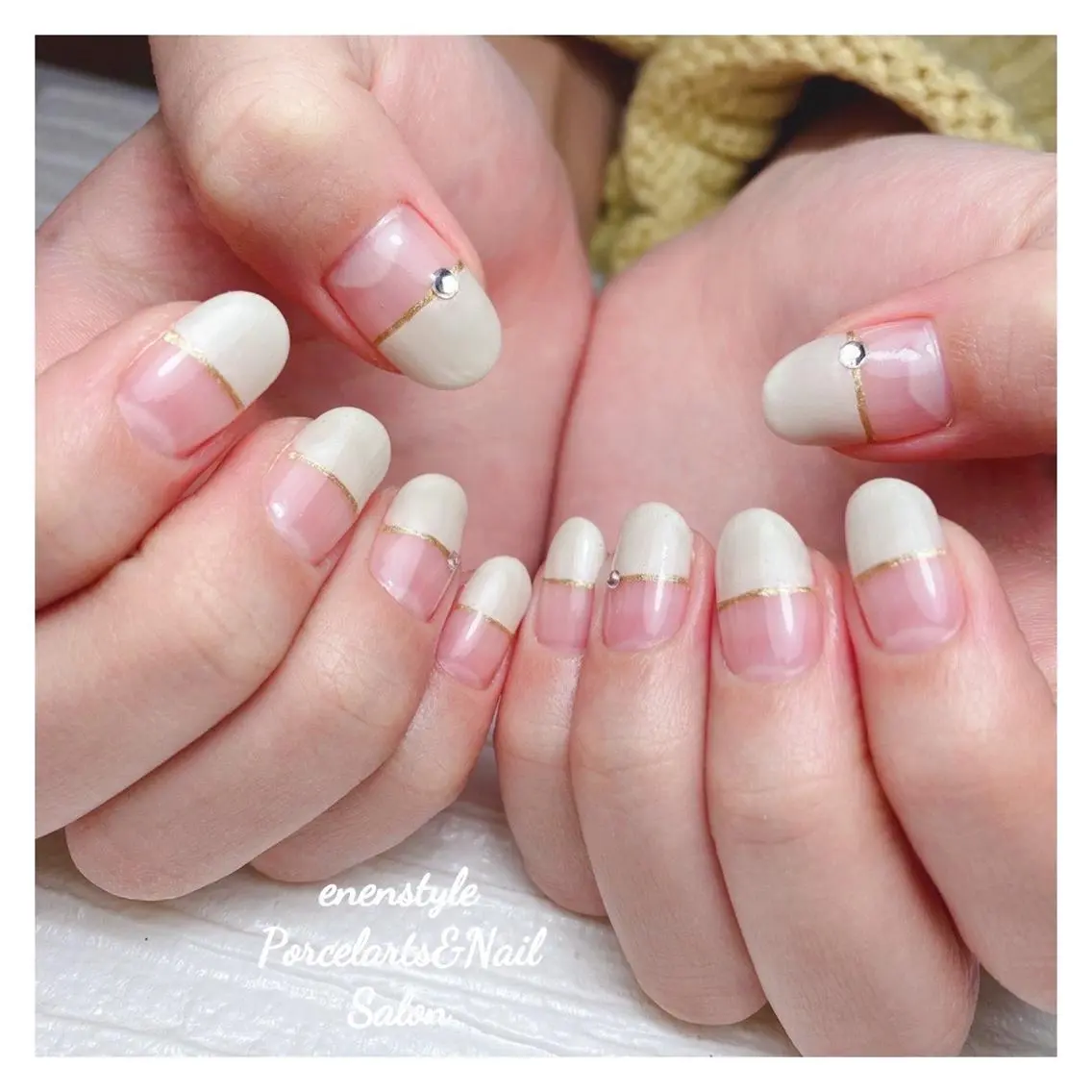ミディアム ネイル ハンドネイル 🐾enen style 🐾のネイルデザイン