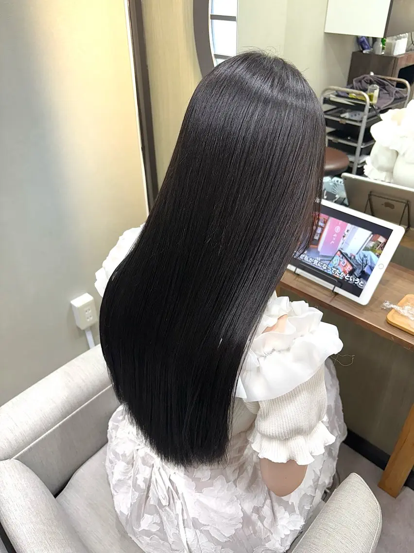 ロング カラー 髪質改善 トリートメント 髪質改善カラー&TR 縮毛矯正/弱酸性矯正のヘアスタイル
