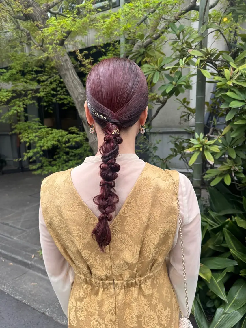 セミロング ヘアアレンジ ヘアセット 🎗️【ヘアセット 美眉】吉川玲🎗️のヘアスタイル
