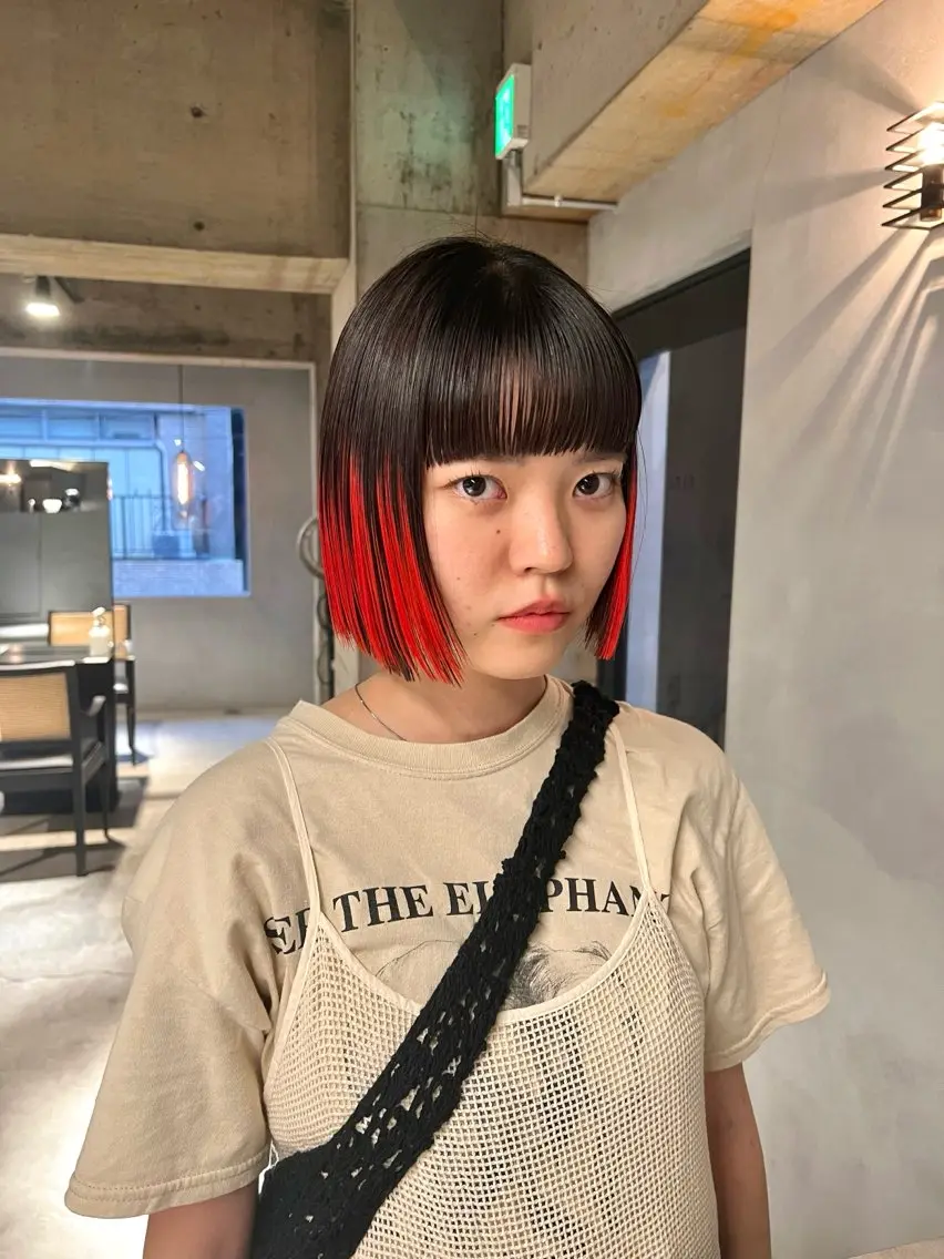 ミディアム カラー カット ヘアカラー トリートメント 宮川 日菜子のヘアスタイル