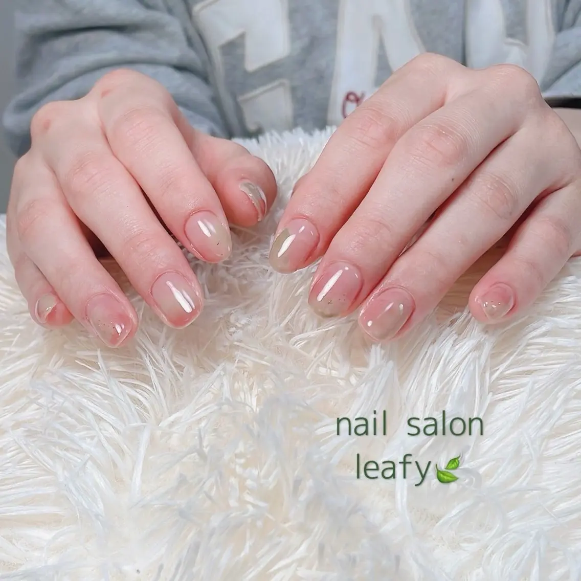 ネイル ニュアンスネイル 春ネイル ネイルサロン leafyのネイルデザイン