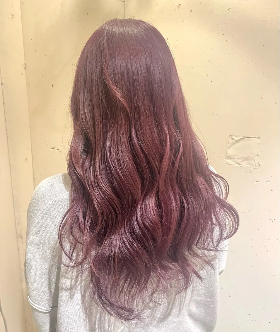 ロング カラー ブリーチ ダブルカラー ラベンダーカラー ピンクカラー ピンクラベンダー ヘアカラー さとう ちほみ🐼のヘアスタイル