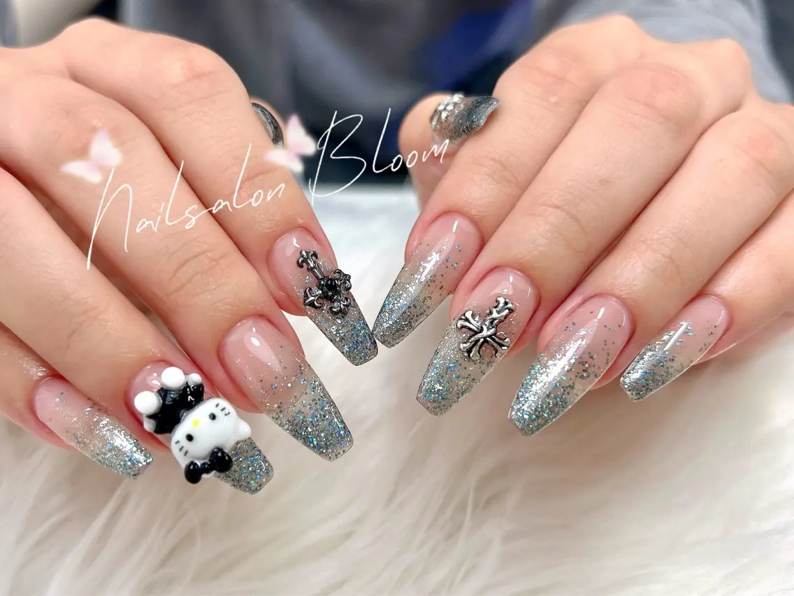 ネイル ラメ(グリッター) ラメグラデーション スカルプネイル ネイルチップ Nail Salon Bloom横浜西口店のネイルデザイン