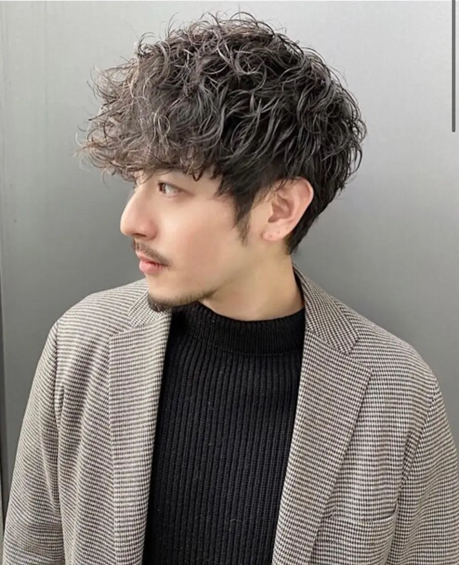 ショート パーマ メンズ カット パーマ 大人メンズパーマ メンズ特化　萱原大幹のヘアスタイル