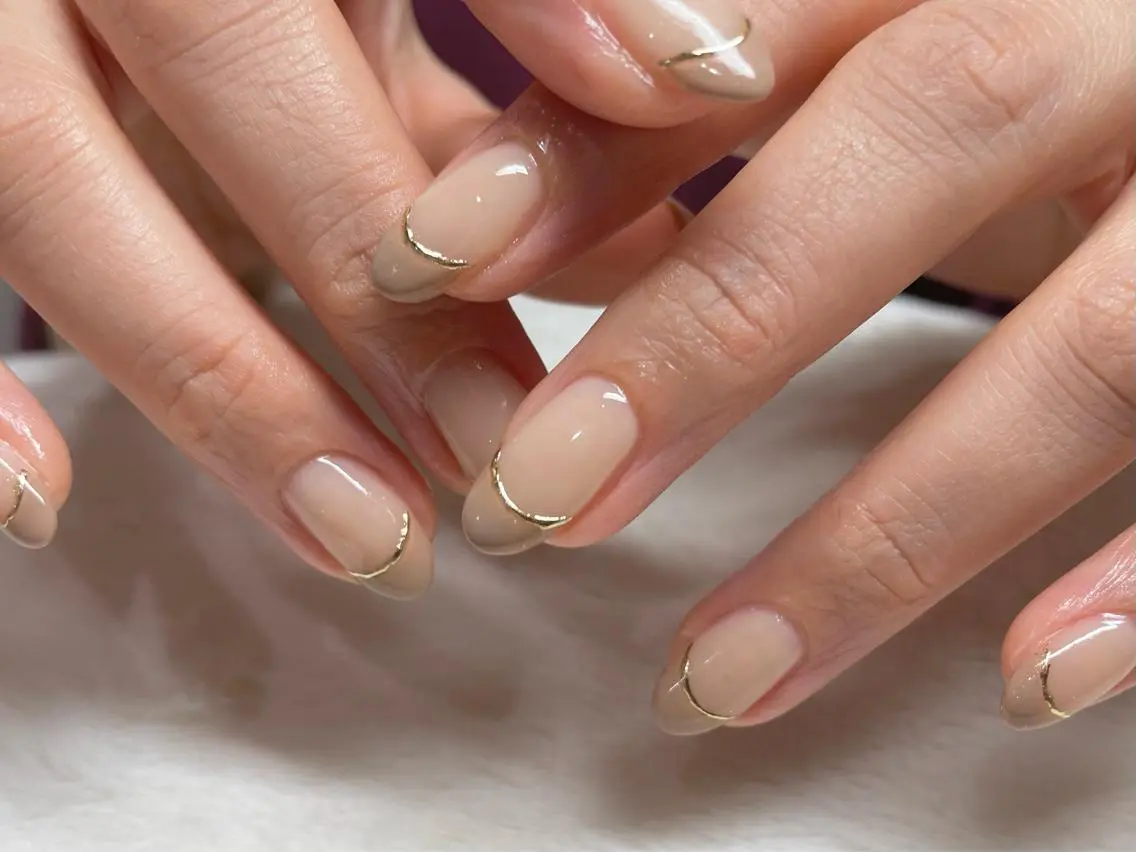 ネイル フレンチネイル ミラーネイル riri-nail Rie Endoのネイルデザイン