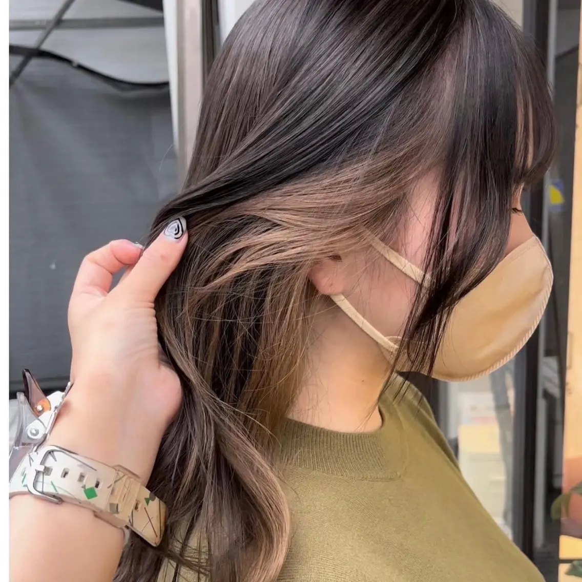 ロング ヘアカラー トリートメント 【髪質改善カラー】 瀧田嵐士🇰🇷のヘアスタイル