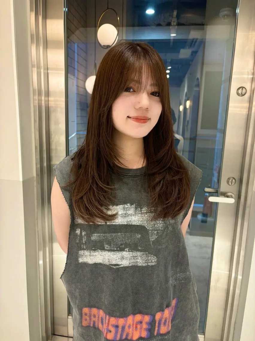 ロング カラー カット ヘアカラー satsuki 暖色・ブラウンカラーのヘアスタイル