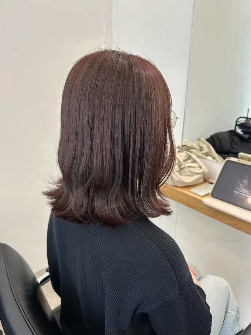 ミディアム カラー カット ヘアカラー トリートメント レイヤー/ナチュラル 💐nao.のヘアスタイル