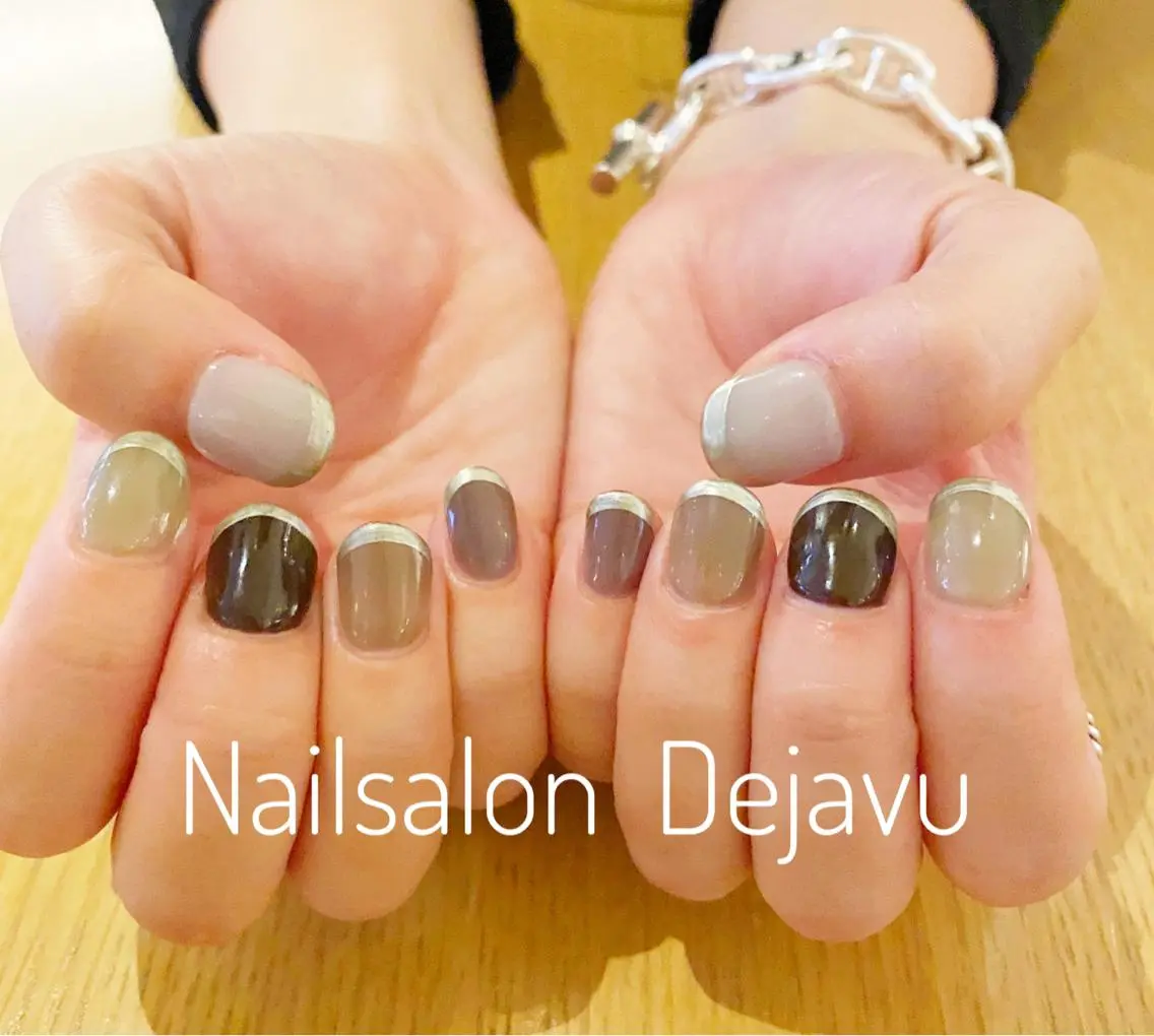ネイル アートネイル フレンチネイル ジェルネイル ワンカラーネイル Nail salon Dejavu 🌿のネイルデザイン