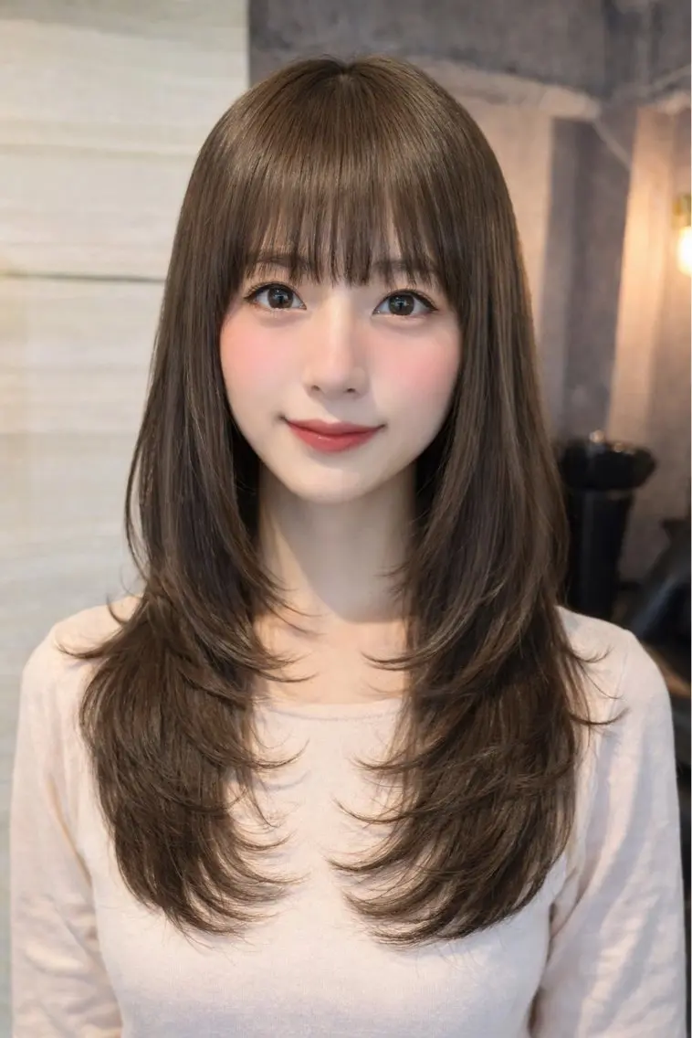 ロング カラー ベージュカラー ブラウンカラー ブラウンベージュ ダブルカラー ヘアカラー あみ/暗髪オリ ーブ特化🍃髪質改善のヘアスタイル