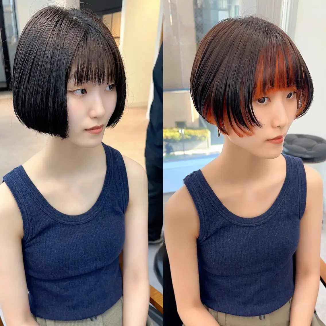 ミディアム カラー パーマ ヘアアレンジ メンズ キッズ ネイル マツエク・マツパ アイブロウ レイヤーカット／ 巻ける縮毛矯正のヘアスタイル