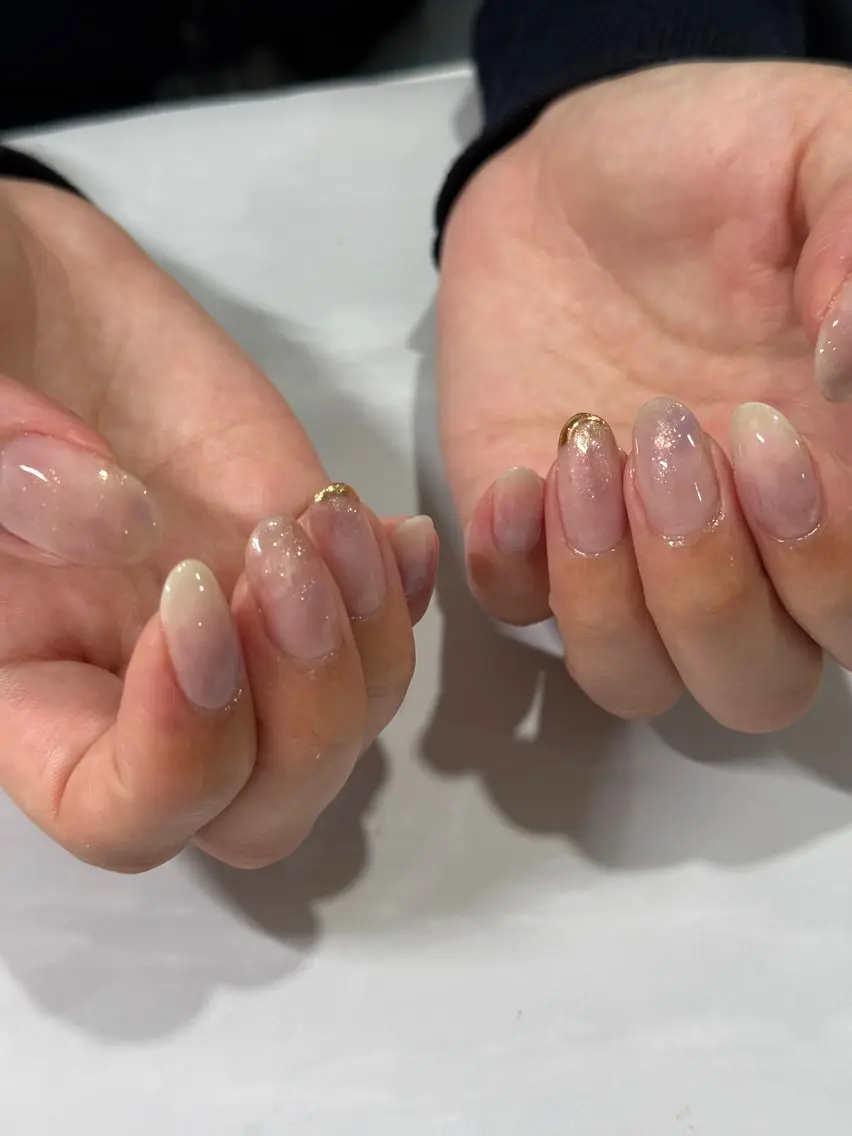 ネイル ニュアンスネイル シンプルネイル tete nailstudioのネイルデザイン