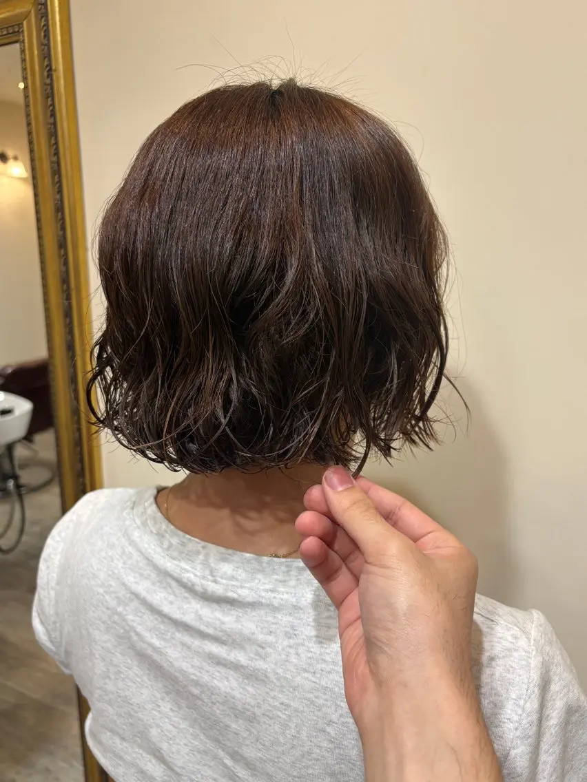ミディアム ミディアムパーマ カット パーマ トリートメント 💠天野空💠/ボブ /ショート/シルク髪のヘアスタイル