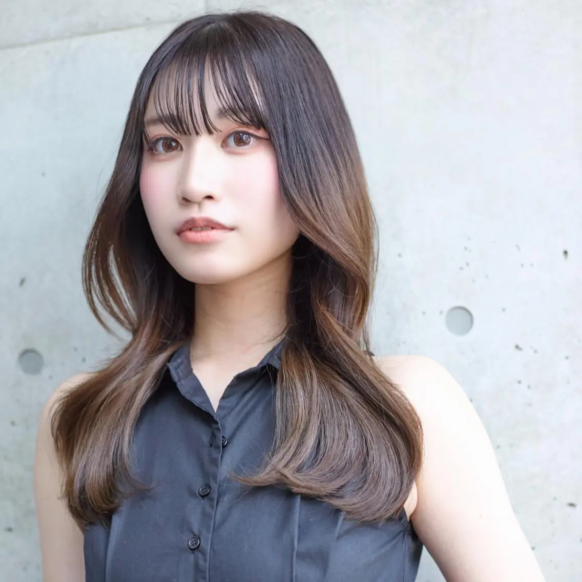 ♡🎱韓国風暗髪🎱♡ワンカラー➕クイックトリートメントの写真