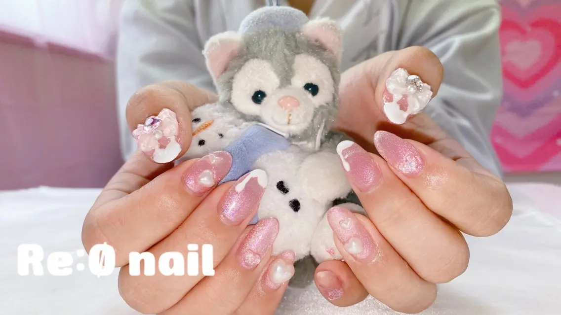 ネイル ピンク ハンドネイル Re:Ø nail 🩵TSUJIのネイルデザイン