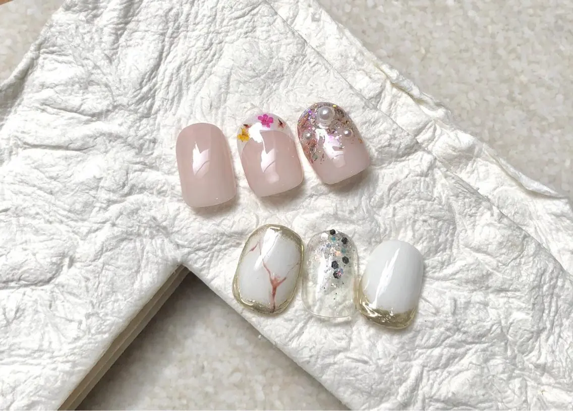 ネイル 長さ出し フレンチネイル ジェルネイル 韓国ネイル マグネットネイル ハンドネイル Nail&eye Belire 新宿のネイルデザイン