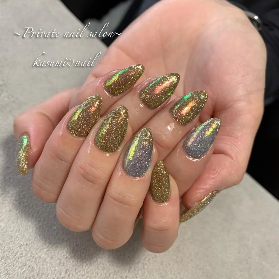 ネイル ラメ(グリッター) ミラーネイル ニュアンスネイル 冬ネイル KASUMI♡ Nailのネイルデザイン
