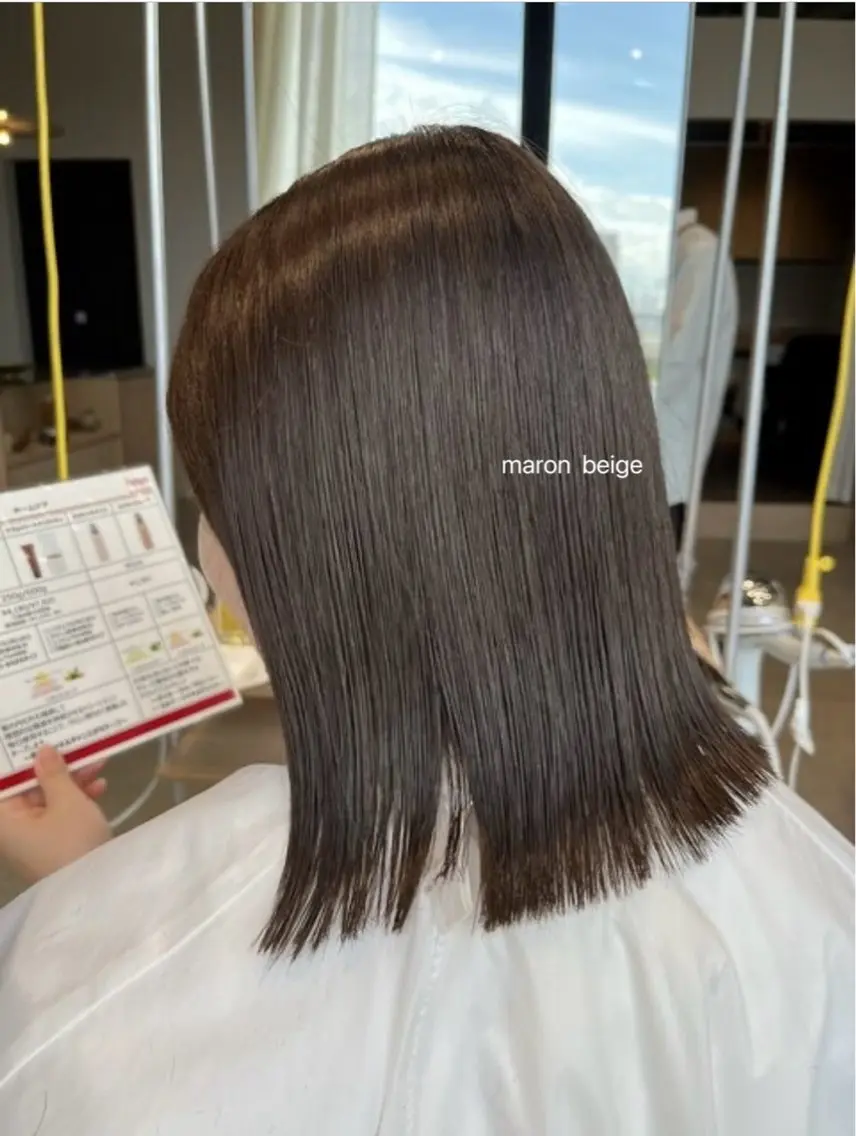 ミディアム ボブ カット ヘアカラー トリートメント ボブ/カシスカラー/ 村田茉優のヘアスタイル