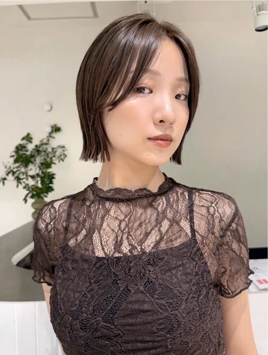 【新規◎人気No.1☝🏻‪‪✨】切りっぱなしボブ＋縮毛矯正🥣の写真
