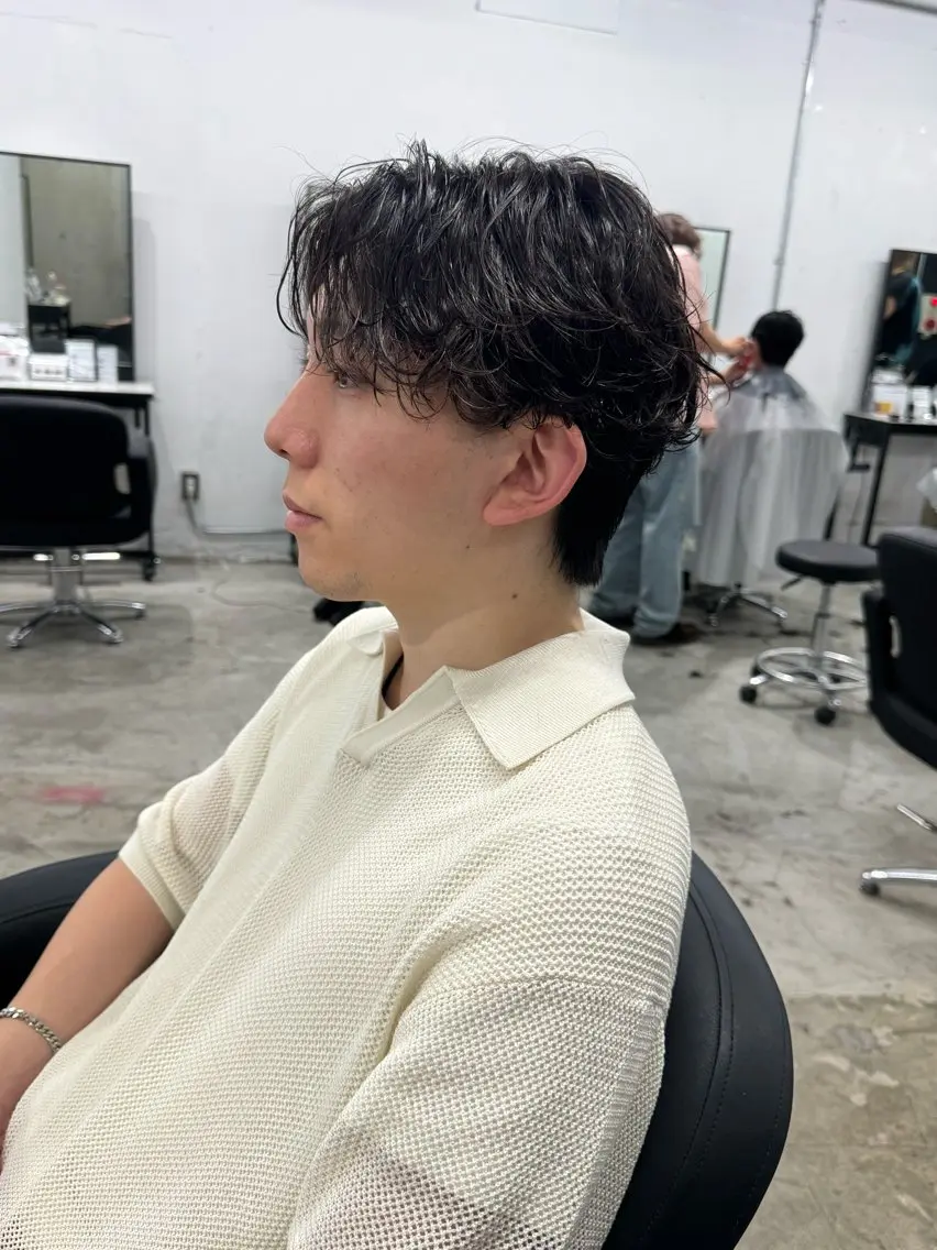 ショート パーマ メンズ カット パーマ トリートメント ヘアセット Pia/KIRIA /福岡美容室のヘアスタイル