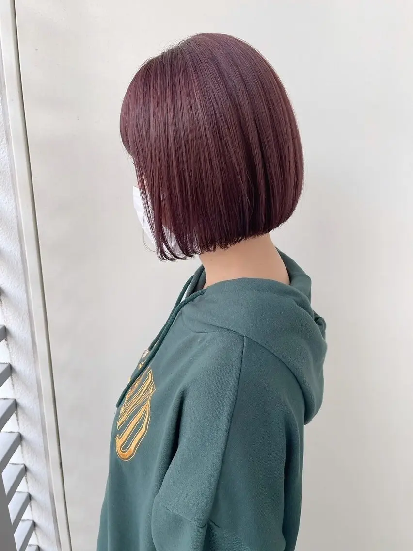 ショート ボブ カット ヘアカラー トリートメント Zina博多/ボブ 顔周りKEIKOのヘアスタイル