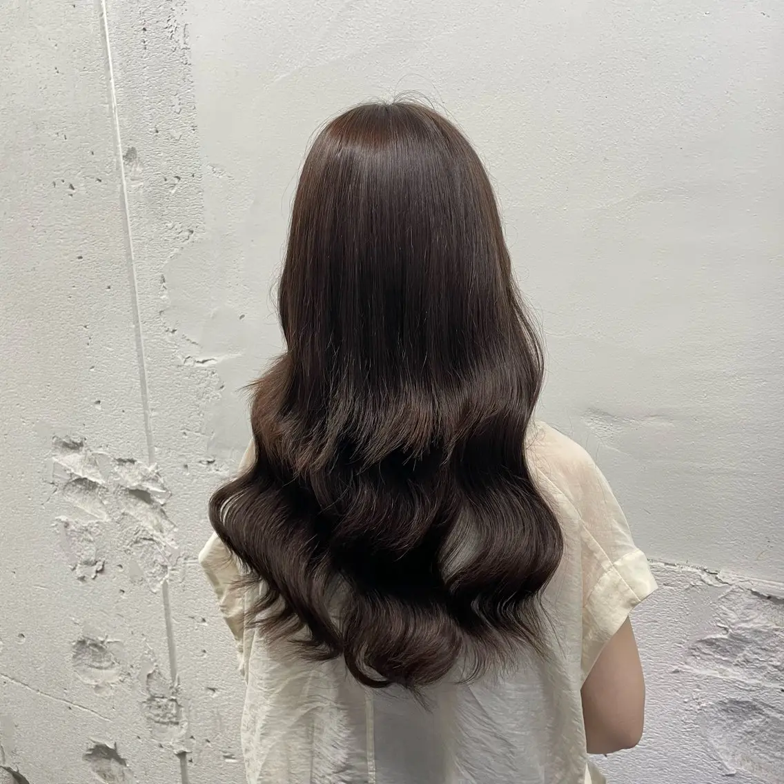 ロング カラー シールエクステ バレイヤージュ ミストバング ブラウンカラー ダークブラウン ヘアカラー エクステ 🧡艶髪/エクステ 🫧🧡YUKI❄️のヘアスタイル