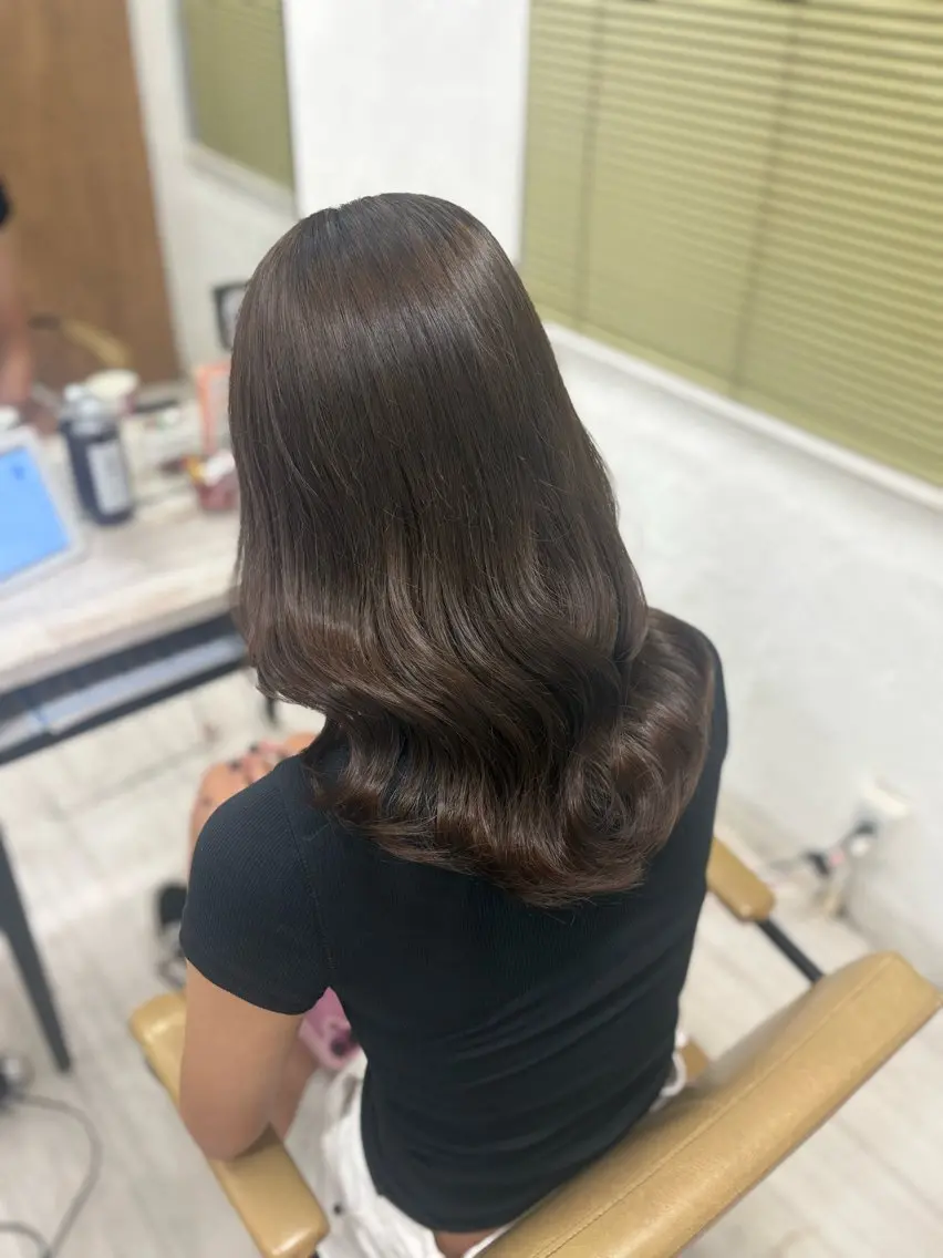 セミロング カラー カット ヘアカラー トリートメント 暖色系カラー/ピンク Ririi🎀のヘアスタイル