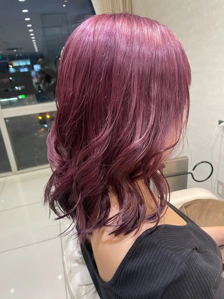 カラー ブリーチ カシス ダブルカラー ヘアカラー 🫧L`pul🫧 yuiのヘアスタイル
