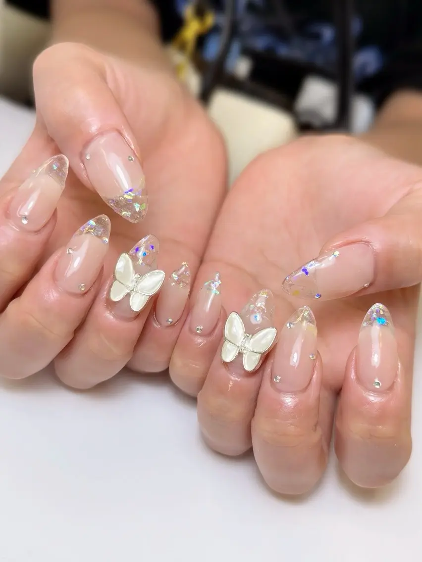 ネイル クリアネイル フレンチネイル nail salon BONはるのネイルデザイン