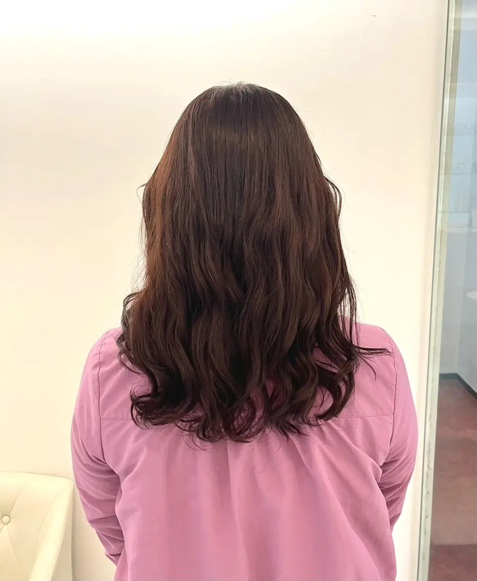ロング 韓国風ヘア トリートメント カット パーマ トリートメント コテ巻き風パーマ 藤澤　知彌のヘアスタイル