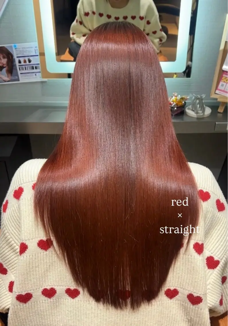 ロング カラー ヘアアレンジ ブリーチ ブラウンカラー ブリーチなしカラー レッドカラー レッドブラウン カット ヘアカラー トリートメント ヘッドスパ 🇰🇷韓国ｽﾀｲﾙ ﾚｲﾔｰ/ayanaのヘアスタイル