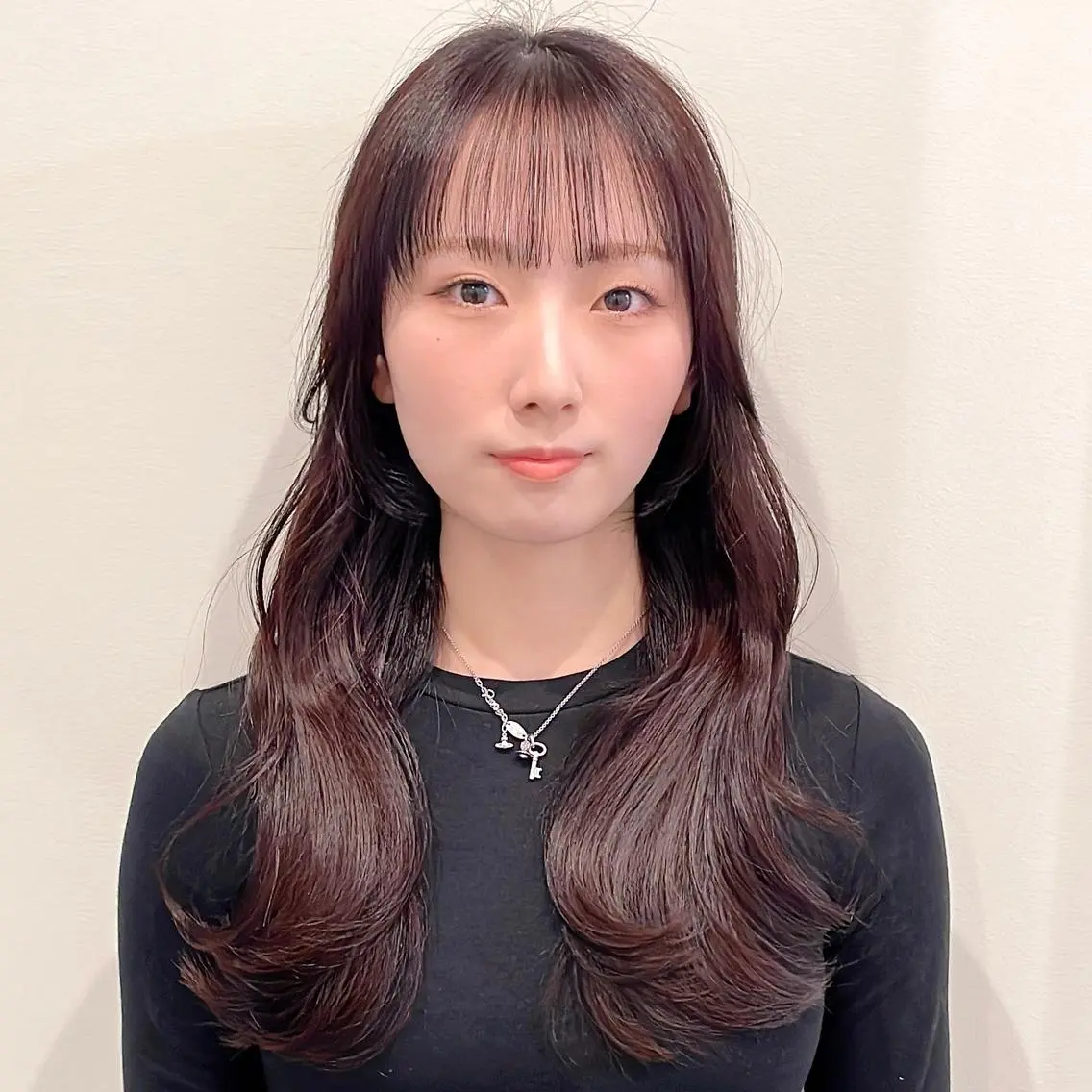 セミロング カット ヘアカラー トリートメント 🌹ハッシュカット、 レイヤー韓国ヘア🌹のヘアスタイル
