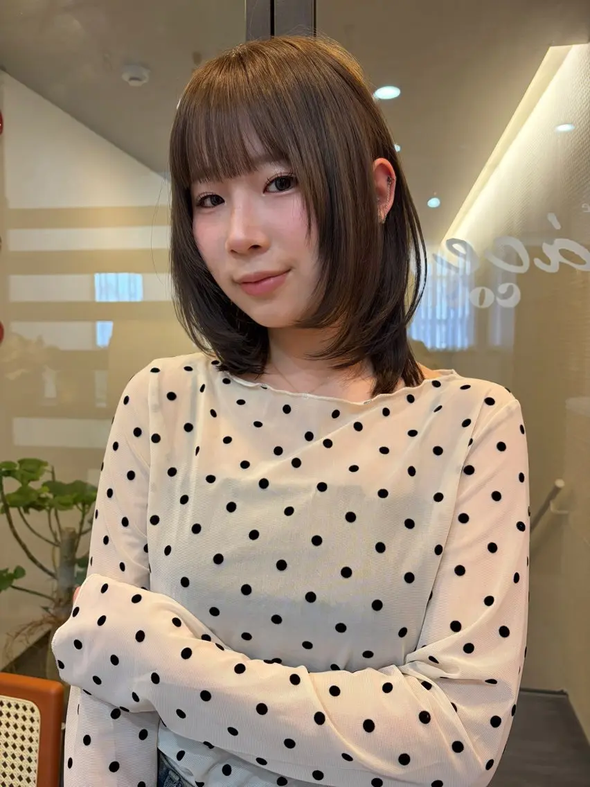ミディアム レイヤーカット ローレイヤー レイヤー/暖色/ 髪質改善/永礼芳果のヘアスタイル