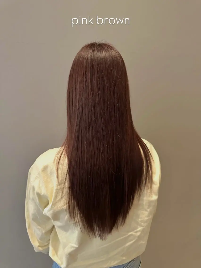 ロング カラー ブラウンカラー ピンクカラー ピンクブラウン レイヤーカット/ 透明感カラー/ きよのヘアスタイル