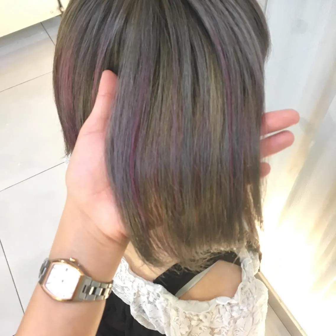 ショート カラー ユニコーンカラー 広がり、まとまらない お悩み改善/ 中田のヘアスタイル