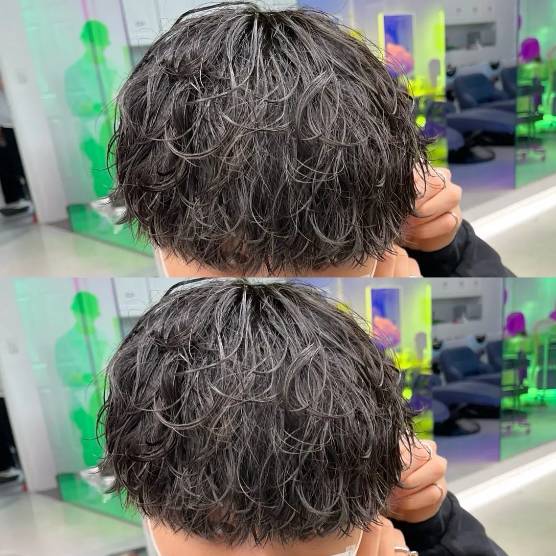 ショート パーマ メンズ マッシュ メンズパーマ シースルーマッシュ メンズツイストパーマ 波巻きパーマ 石井 光星のヘアスタイル