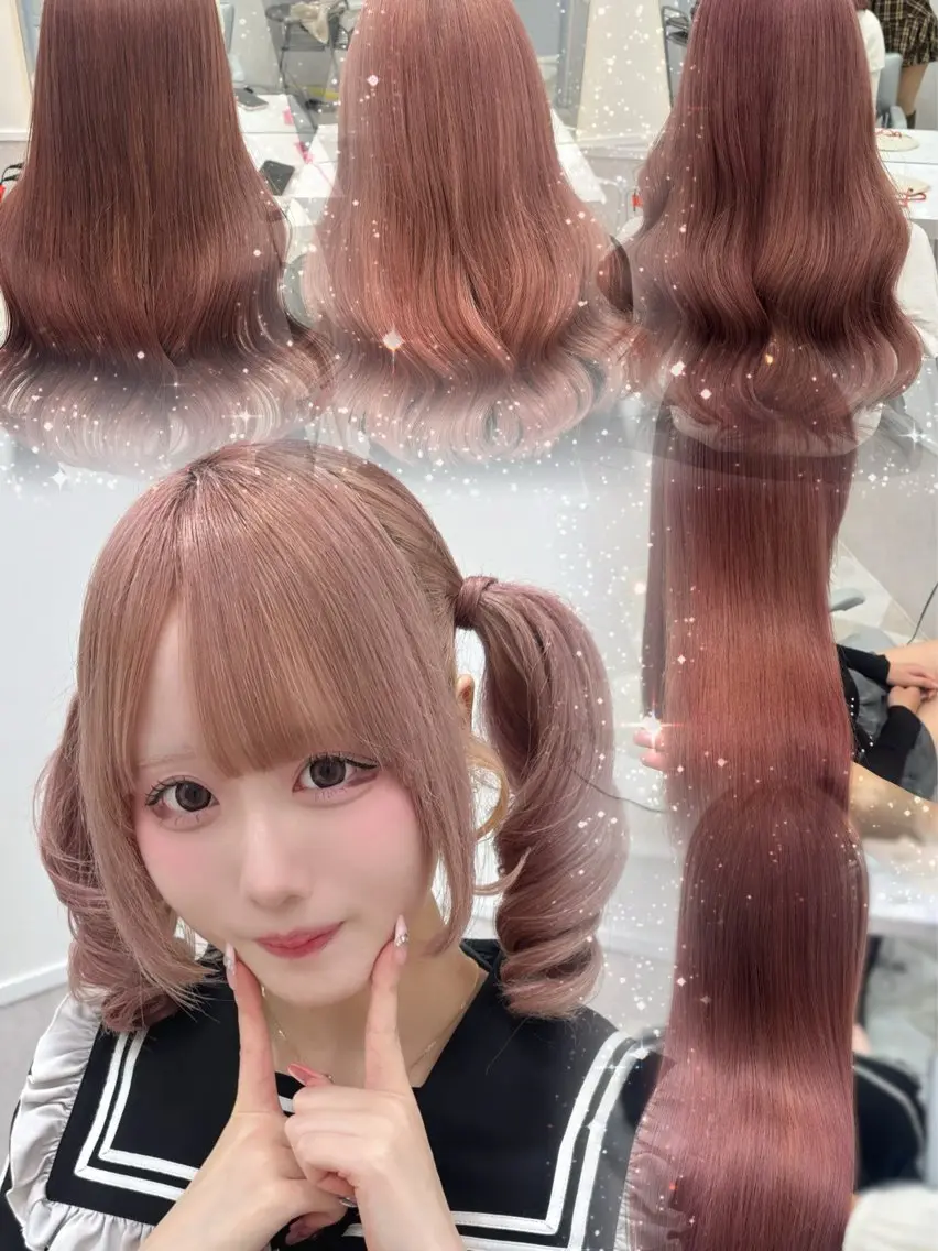 ロング カット ヘアカラー 💎のぼりゆい/大須 ブリーチなしWカラーのヘアスタイル