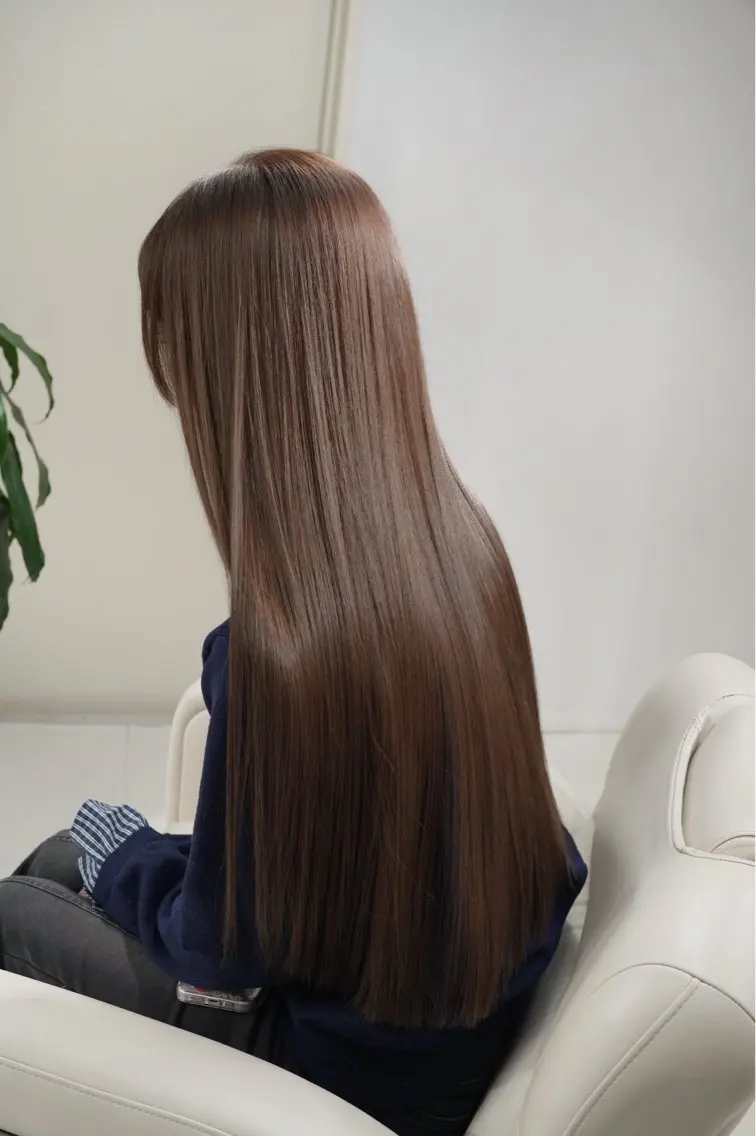 ロング カラー ベージュカラー ブリーチ ブリーチなしカラー カット ヘアカラー トリートメント 透けヘア/艶ベージュ ヘアセット/nagiのヘアスタイル