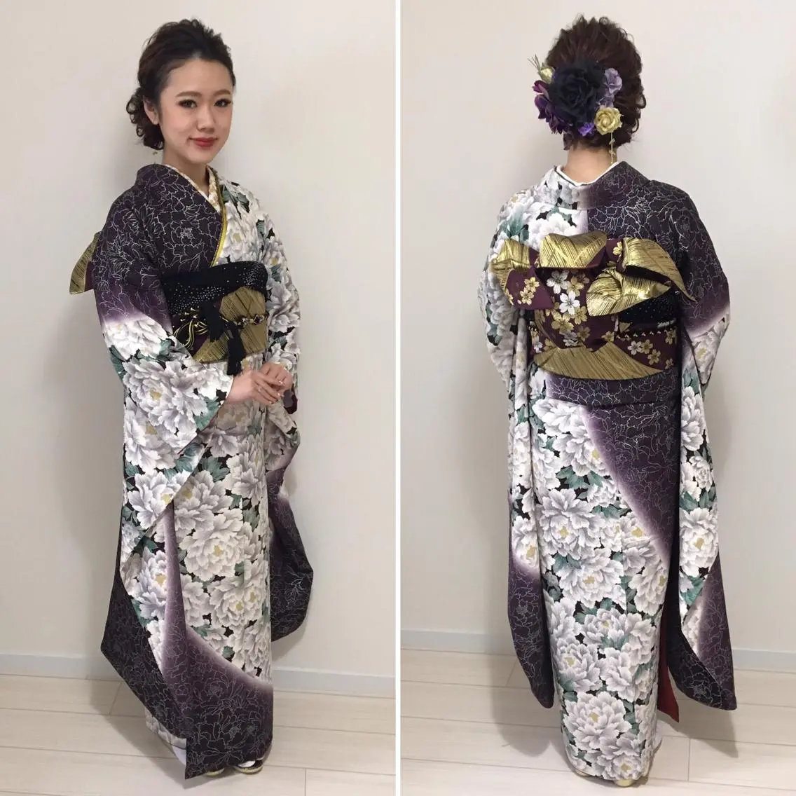 ミディアム ヘアアレンジ 成人式 着付け KANA カナのマツエク・マツパデザイン