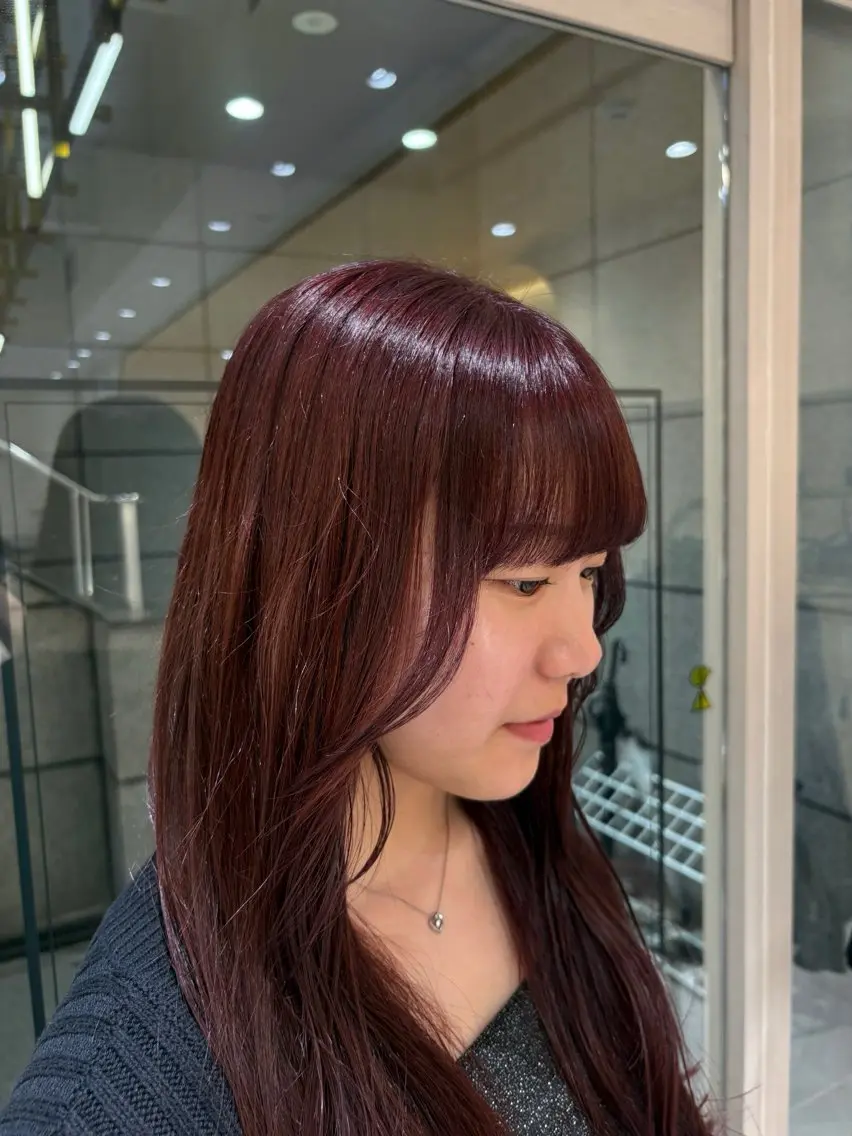 ロング カラー ブリーチ ダブルカラー ブリーチなしカラー レッドカラー 🦋sana🦋 似合わせカット✁のヘアスタイル