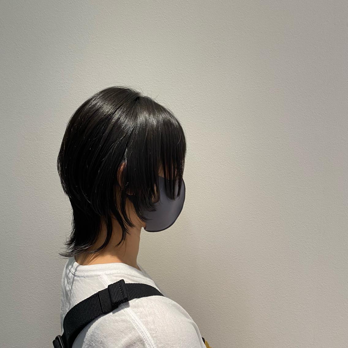 ミディアム 顔周りカット レイヤーカット ウルフカット Rubik's 梅田茶屋町/叶莉のヘアスタイル