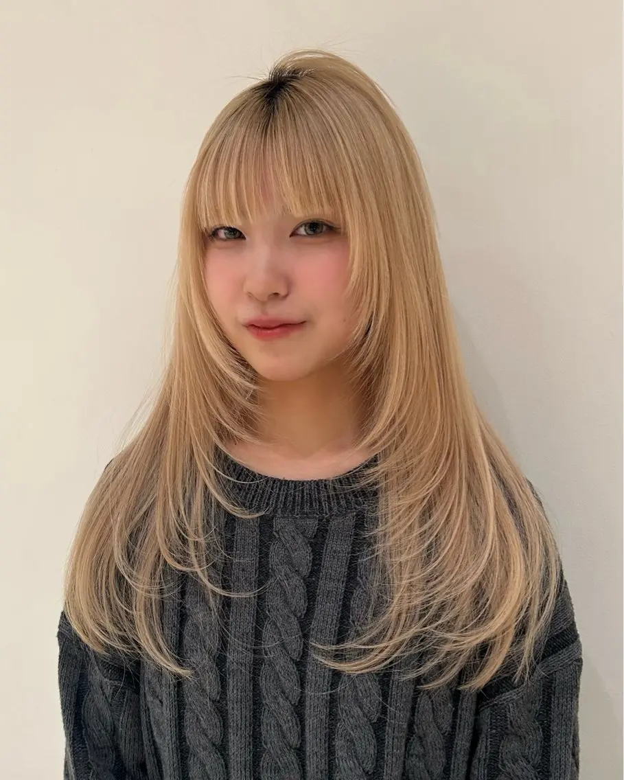 ロング 顔周りカット Riko/ カットモデル募集❤︎のヘアスタイル
