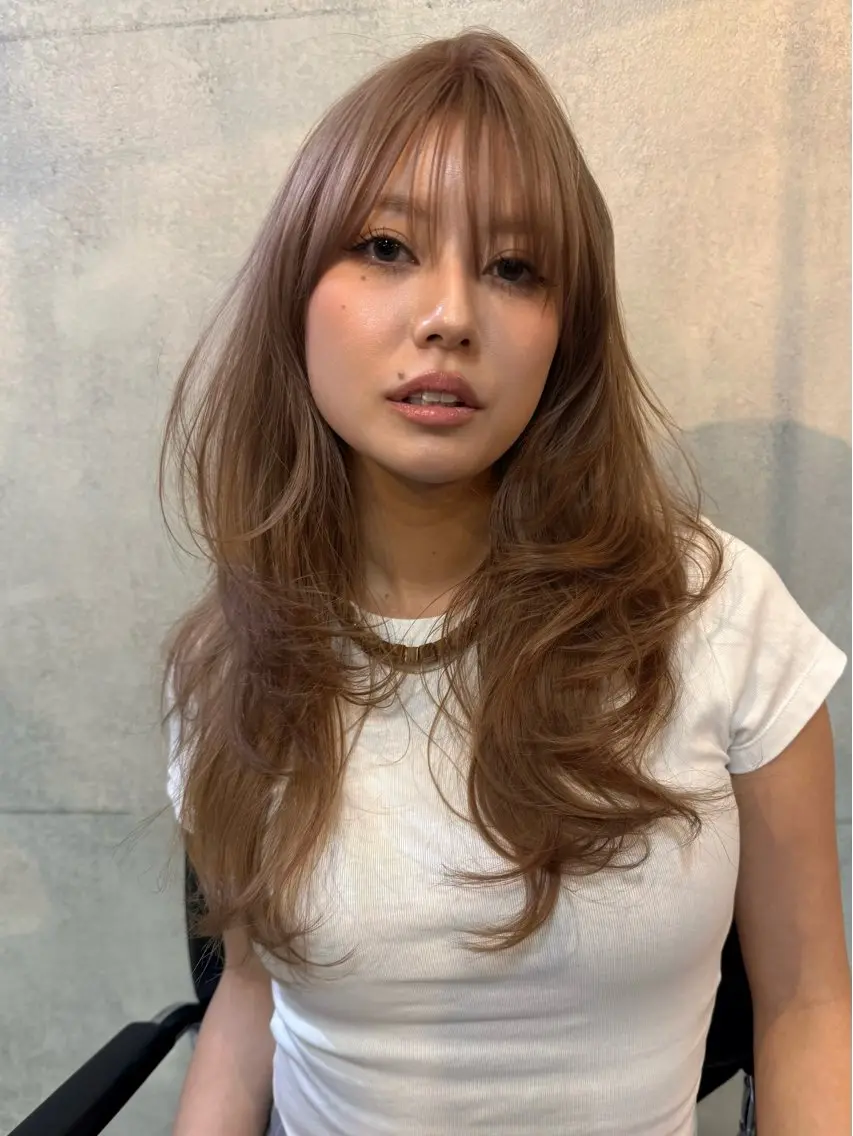 ロング レイヤーカット カット ヘアカラー レイヤーカット\ウル フ　chinatsuのヘアスタイル