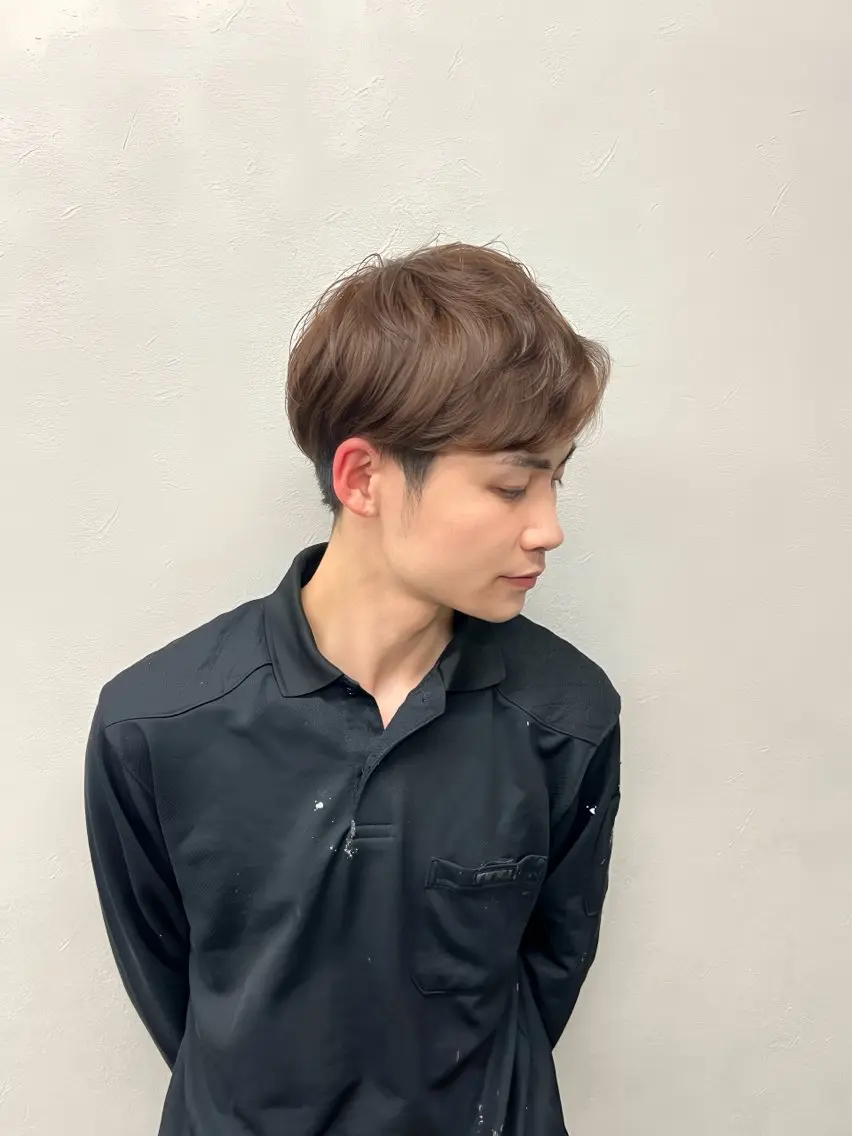 ショート カラー メンズ アッシュ 透明感カラー もも なのヘアスタイル
