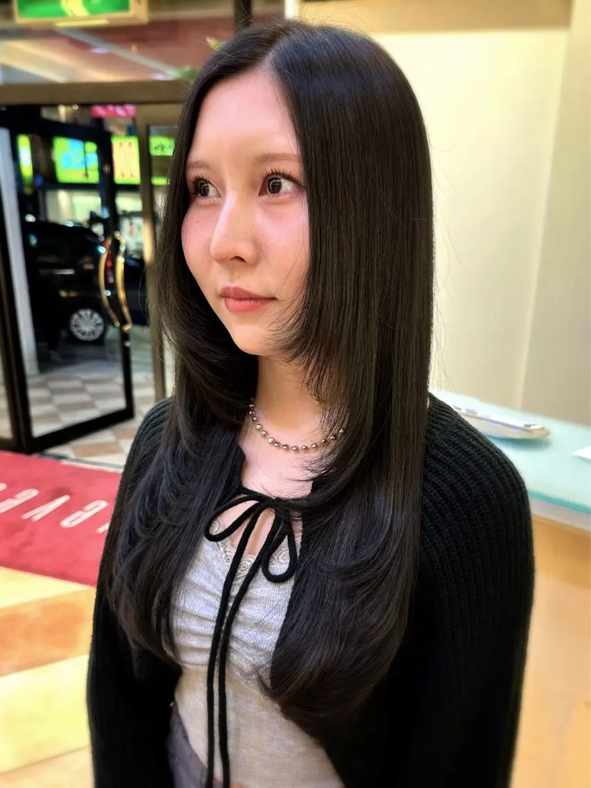 ロング カラー レイヤーカット カット ヘアカラー トリートメント 小顔レイヤー💗 木村実樹のヘアスタイル
