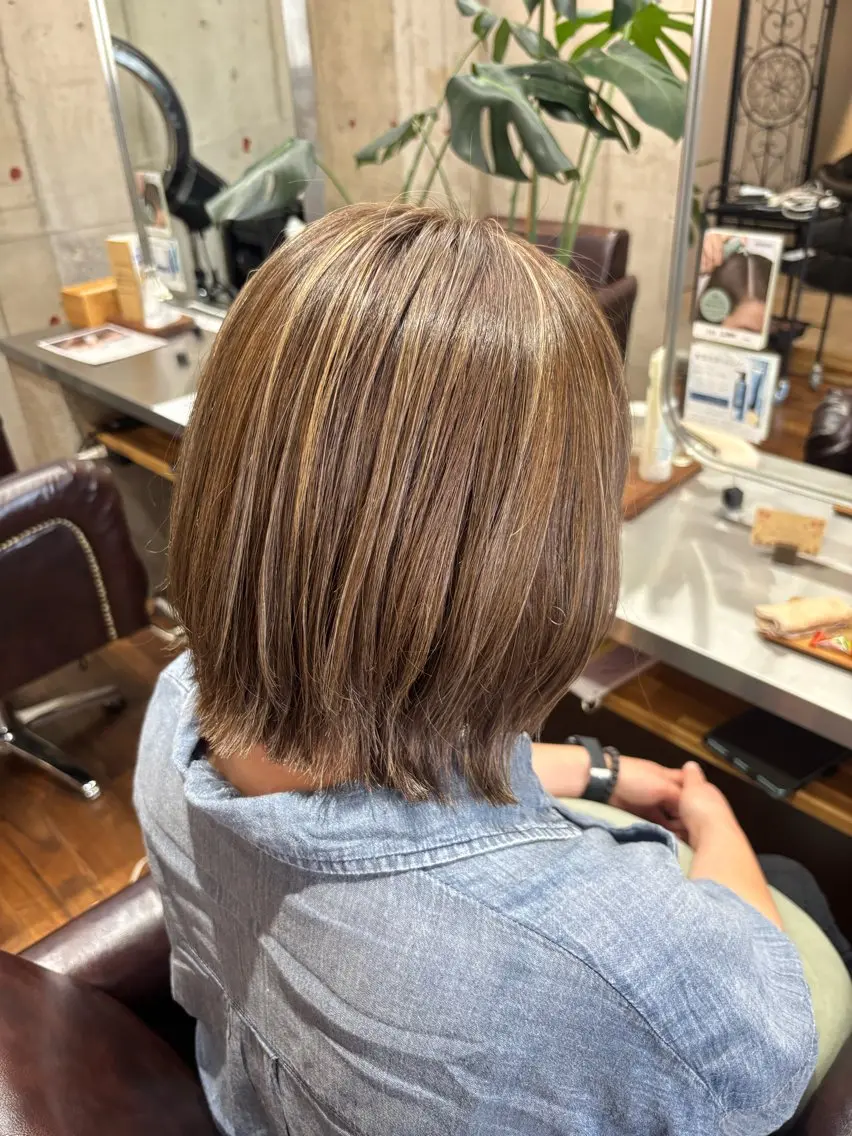 【🌸カウンセリング30分🌸カット+白髪ぼかしハイライト+トリートメントの写真