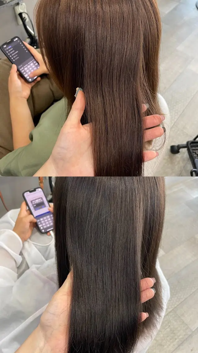 ミディアム レイヤー/透けカラー ✨KANAのヘアスタイル